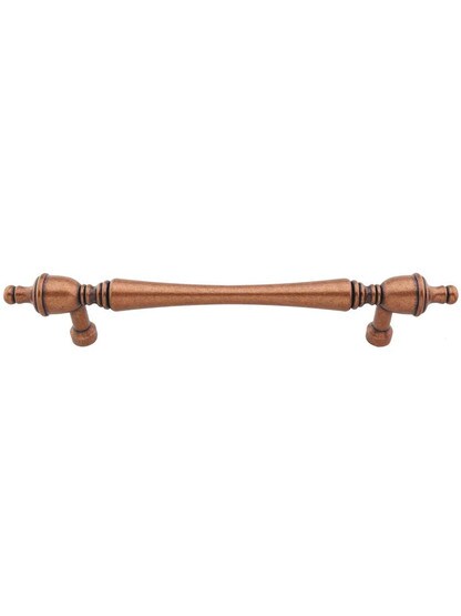 Somerset Finial Cabinet Pull - 7 inch Center-to-Center in Old English Copper.